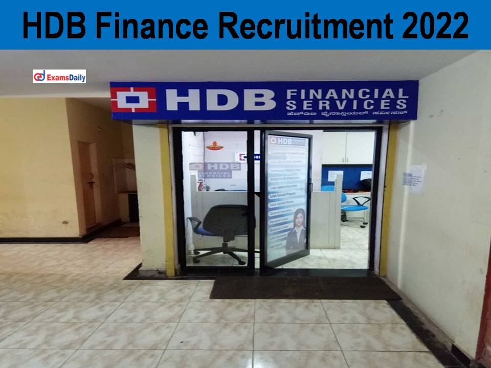 HDB Finance Recruitment 2022