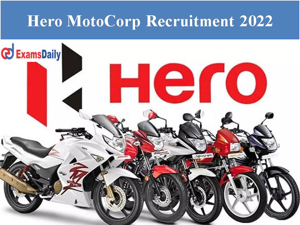 Hero MotoCorp Recruitment 2022