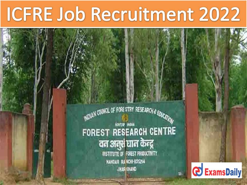 ICFRE Job Recruitment 2022 Out - Ability to Work Computer with Degree Package up to INR 1,00,000 per month!!!