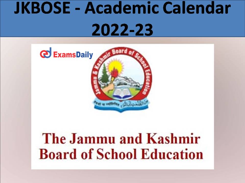 JKBOSE - Academic Calendar 2022-23