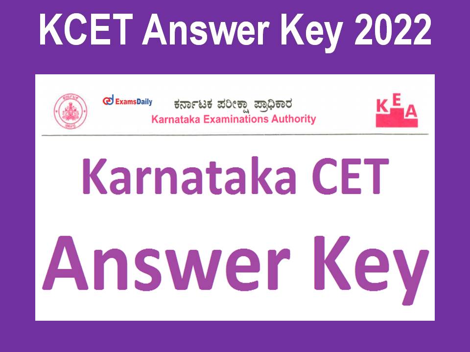 KCET Answer Key 2022