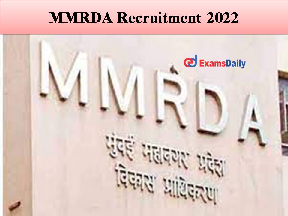 MMRDA Recruitment 2022 Out