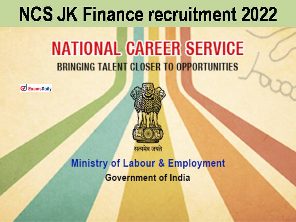 JK Finance recruitment 2022 Posted at NCS - Salary Rs.30000/- PM || 12th / Degree Holders Required!!!