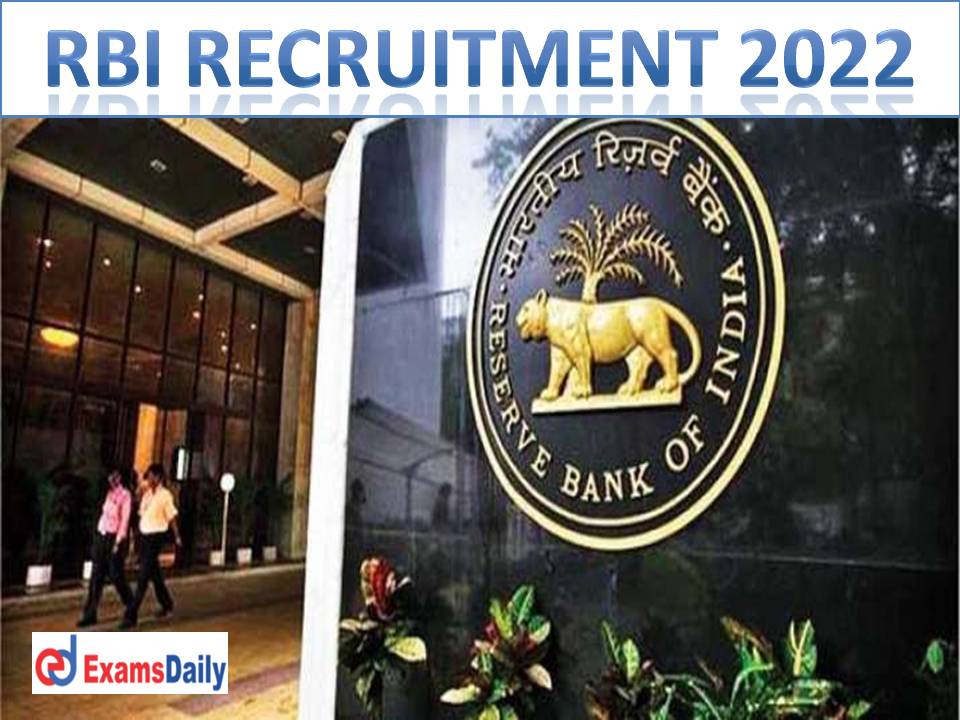 Reserve Bank of India Hiring Energetic Candidates (Relaxation Available) Purely Interview Based Jobs!!!