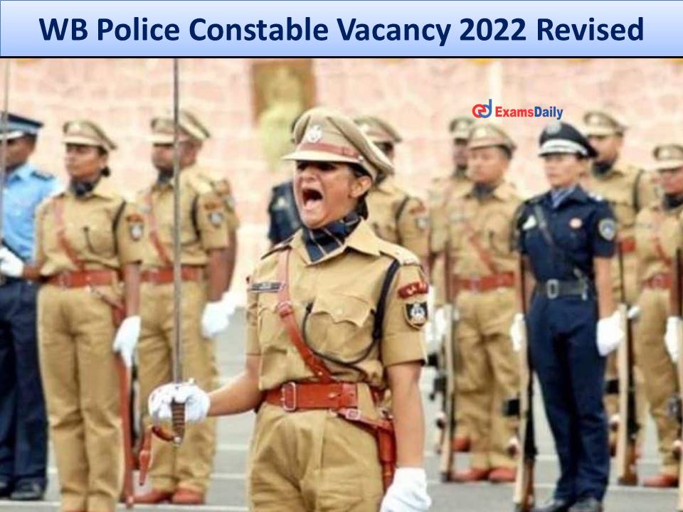 WB Police Constable Vacancy 2022 Revised