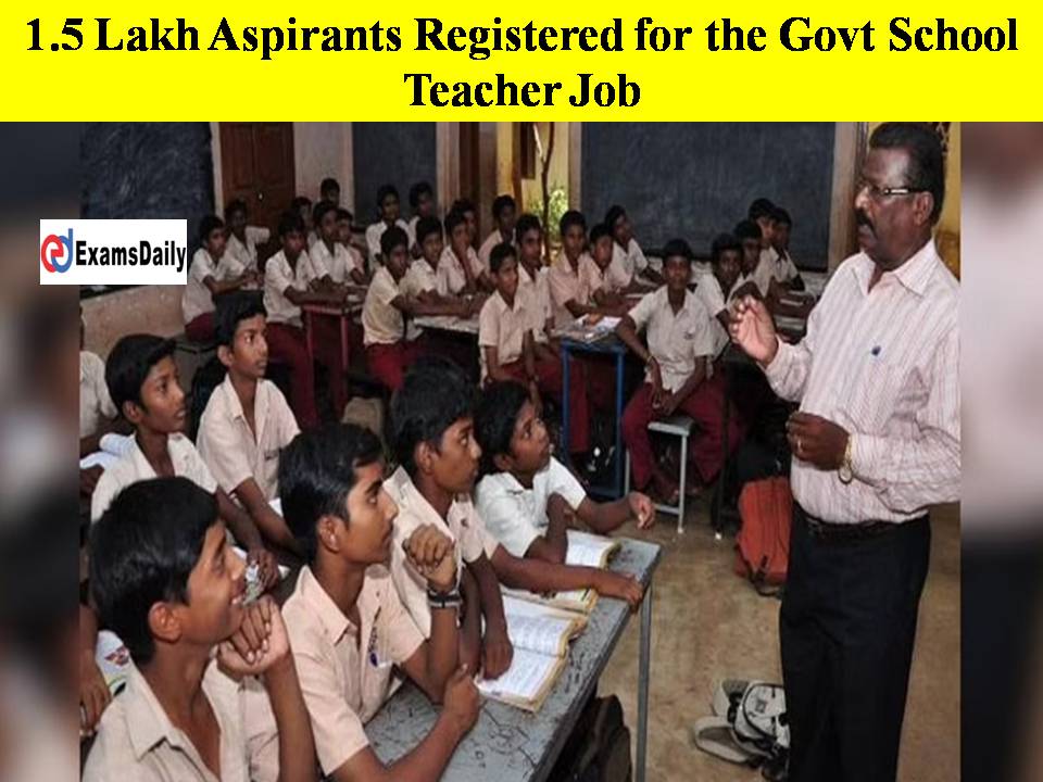 1.5 Lakh Aspirants Registered for the Govt School Teacher Job!!