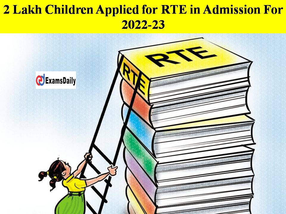 2 Lakh Children Applied for RTE in Admission For 2022-23!!