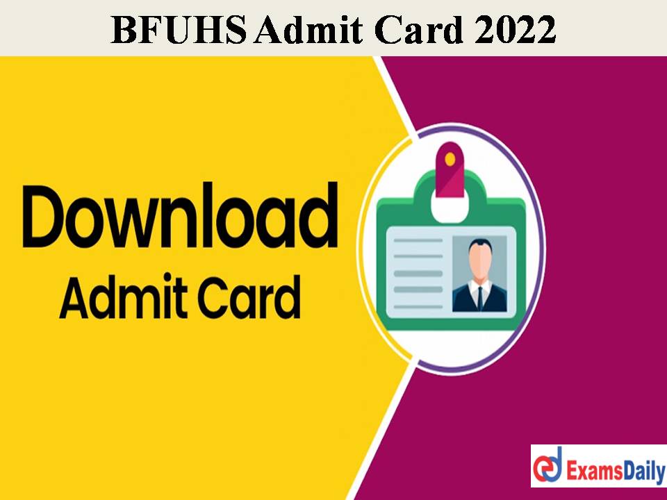 BFUHS Admit Card 2022