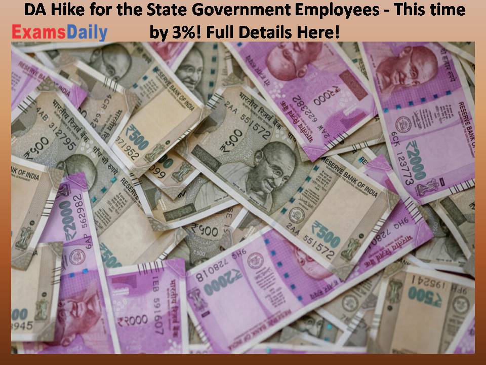 DA Hike for the State Government Employees -