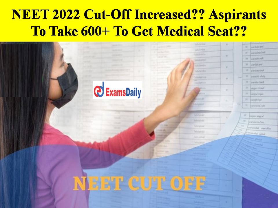 NEET 2022 Cut-Off Increased Aspirants To Take 600+ To Get Medical Seat