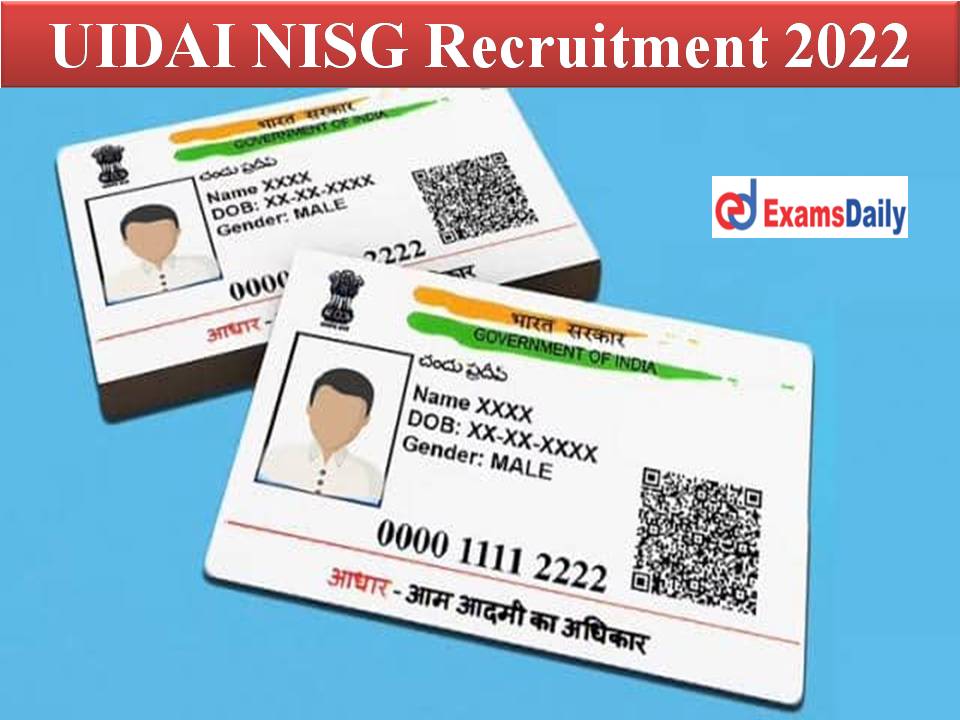 UIDAI NISG Recruitment 2022 1
