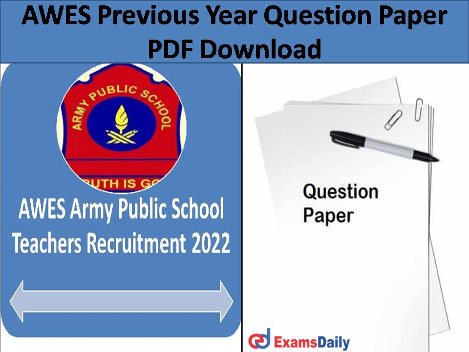 AWES Previous Year Question Paper PDF Download