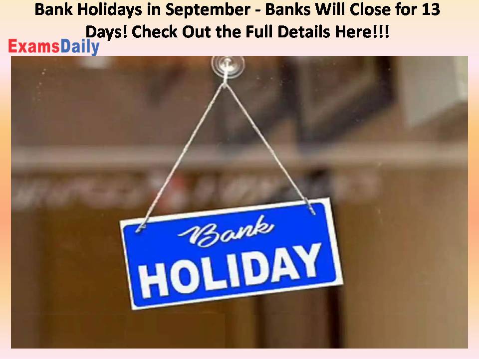 Bank Holidays in September - Banks Will Close