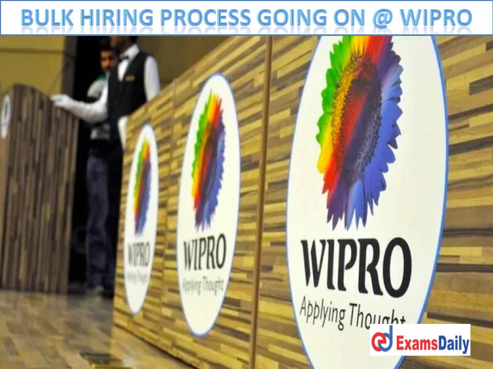 Bulk Hiring Process Going on @ WIPRO Effective Technical Skill with Professional Degree!!!