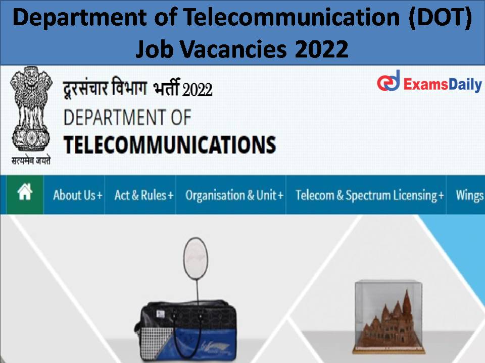 Department of Telecommunication (DOT) Job Vacancies 2022