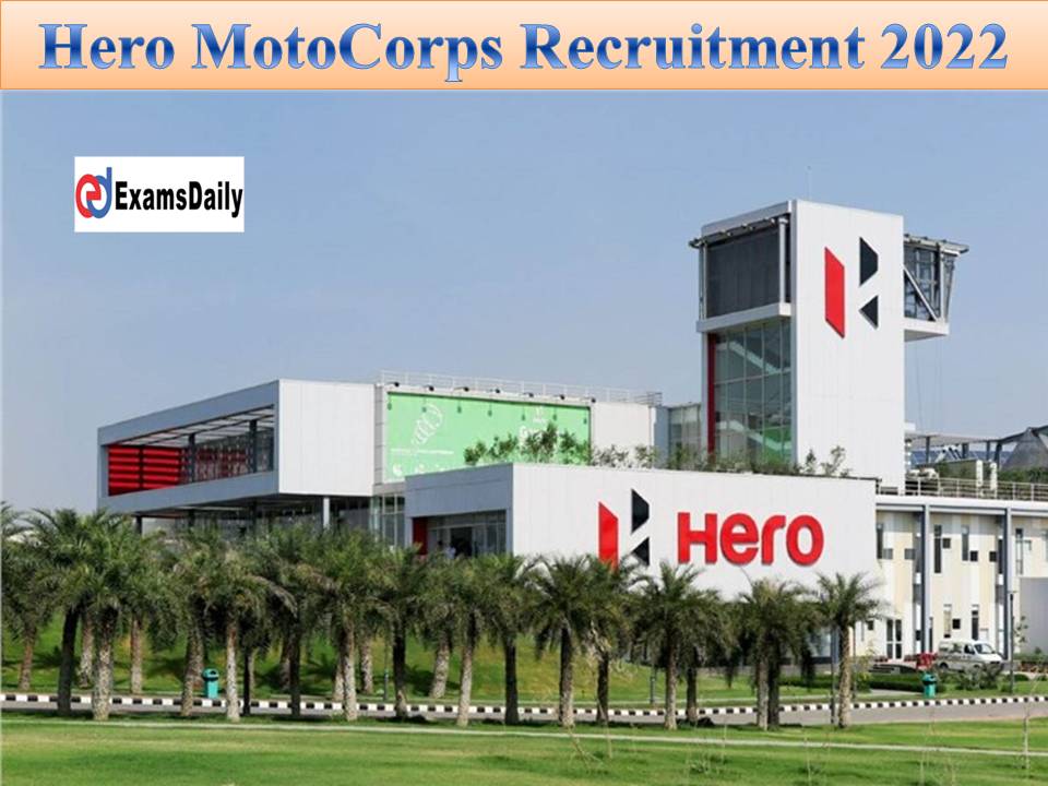 Hero MotoCorps Recruitment 2022