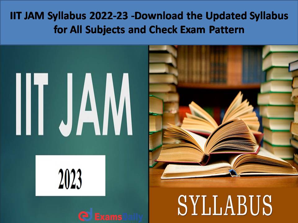 IIT JAM Syllabus 2022-23