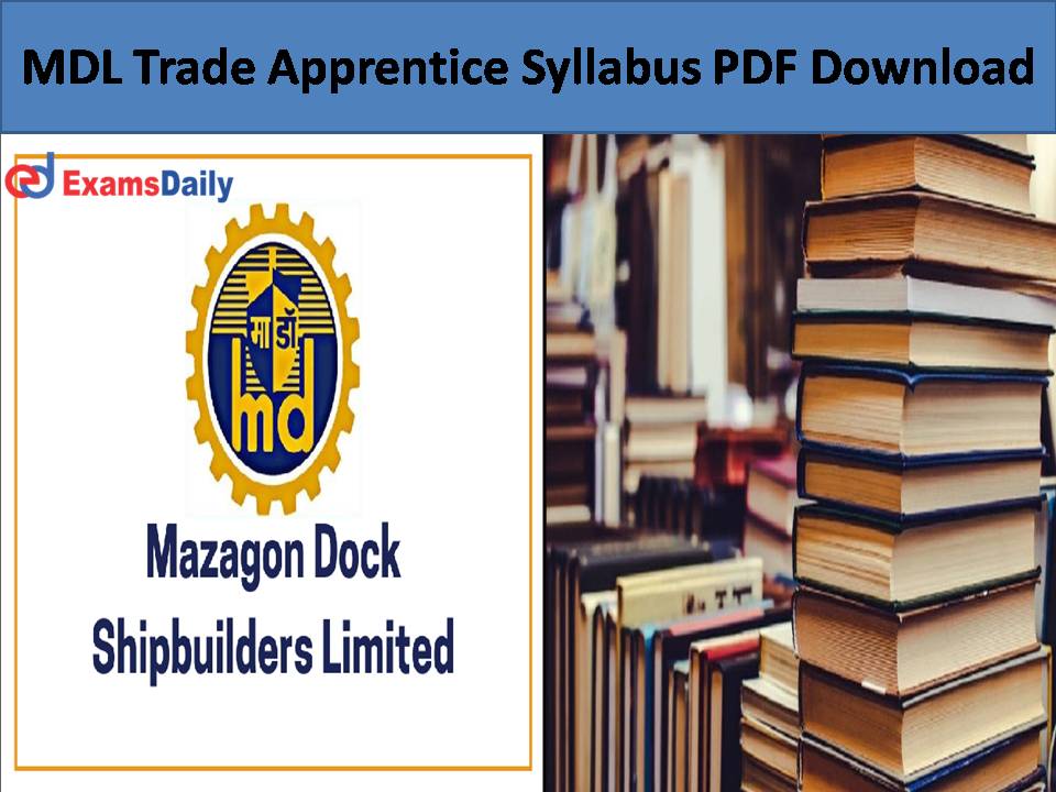 MDL Trade Apprentice Syllabus PDF Download