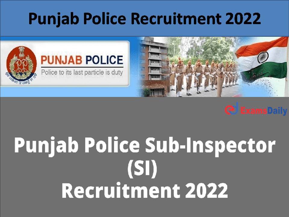 Punjab Police Recruitment 2022
