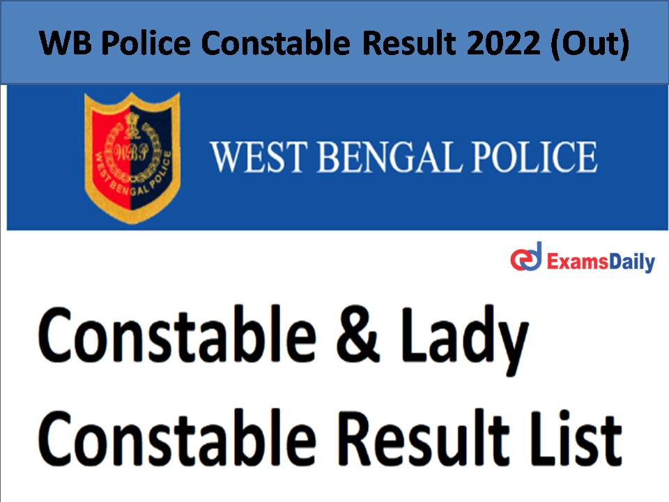 WB Police Constable Result 2022 (Out)