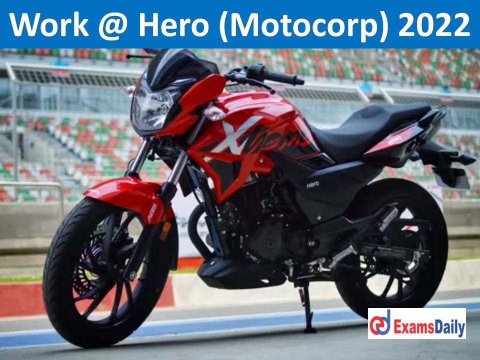 Work @ Hero (Motocorp) 2022: If You are Suitable?? Apply & Share for this Vacancies!!!