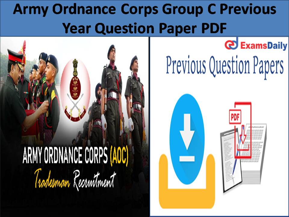 Army Ordnance Corps Group C Previous Year Question Paper PDF