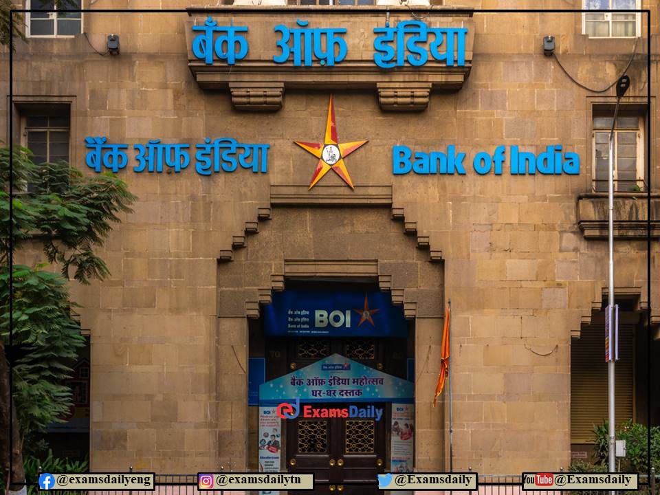 Bank of India (BOI) Recruitment 2022 OUT – Matriculation-Diploma-Degree Holders Needed!!!