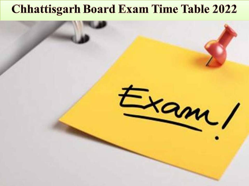 Chhattisgarh Board Exam Time Table 2022