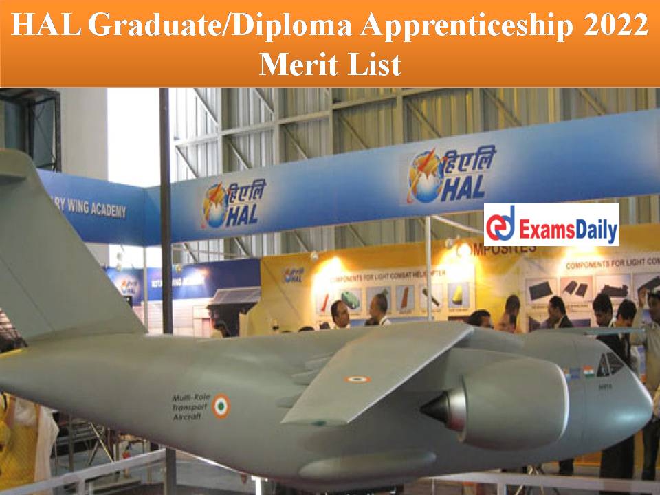 HAL Graduate Diploma Apprenticeship 2022 Merit List