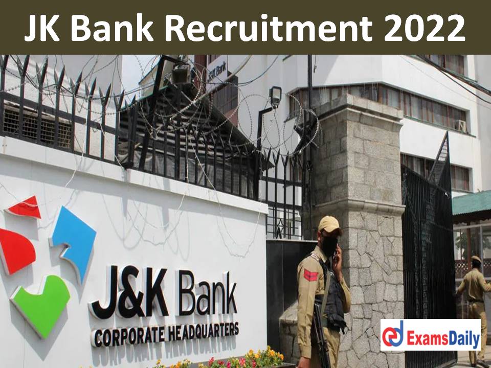 JK Bank New Recruitment 2022 Out – Graduate Candidates Required Send Application by Email!!!