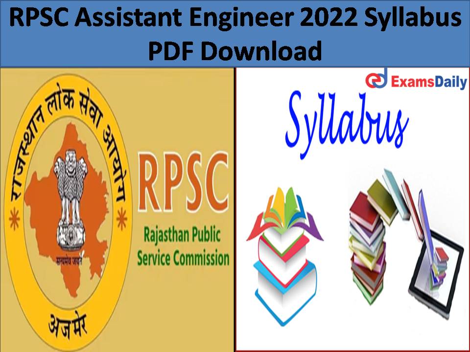 RPSC Assistant Engineer 2022 Syllabus PDF Download