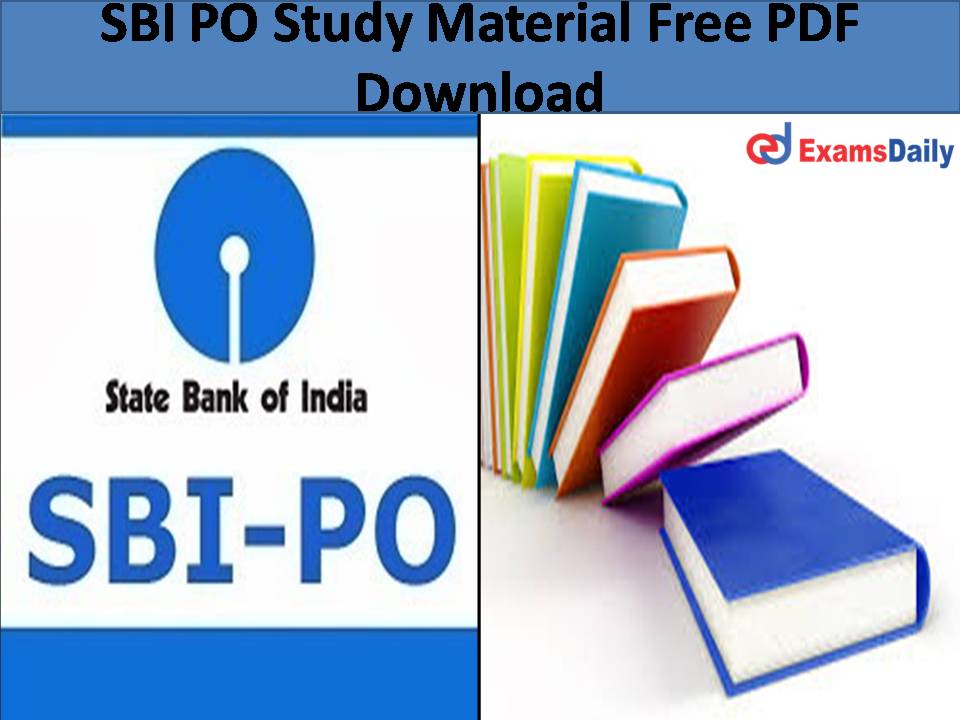 SBI PO Study Material Free PDF Download