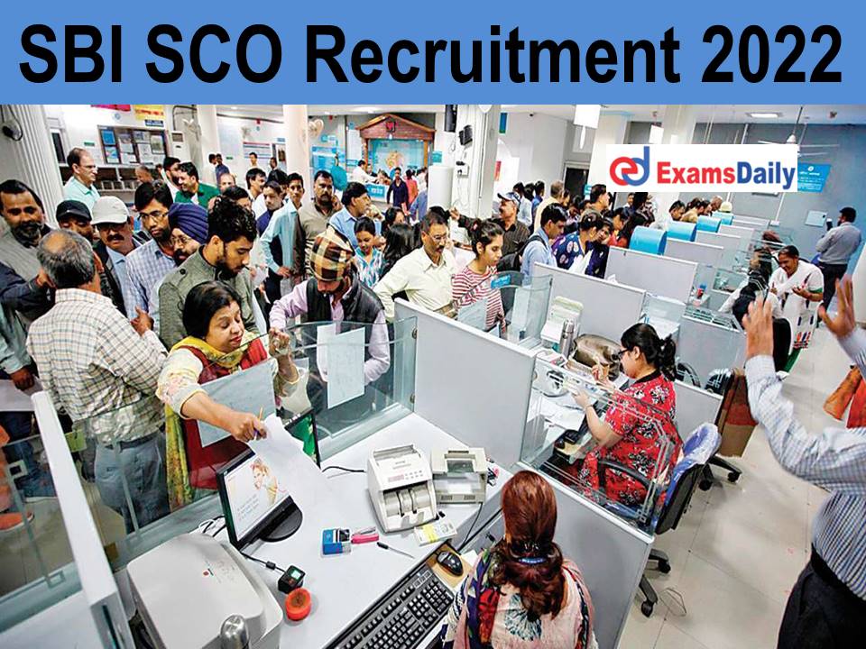 SBI SCO Recruitment2022 –Check Vacancies Details | Graduates Degree Holders Needed!!!
