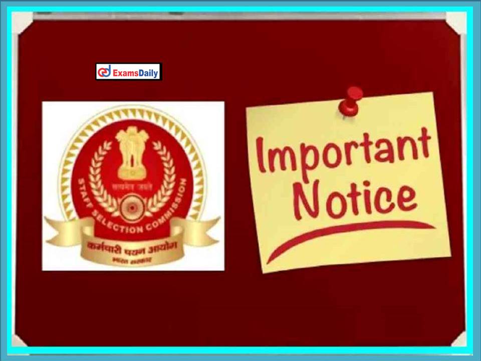 SSC Official Notice PDF 2022 Out