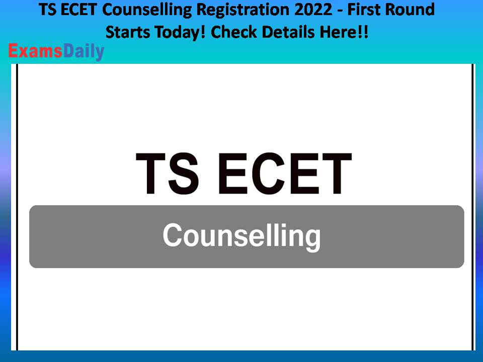 TS ECET Counselling Registration 2022 - First Round