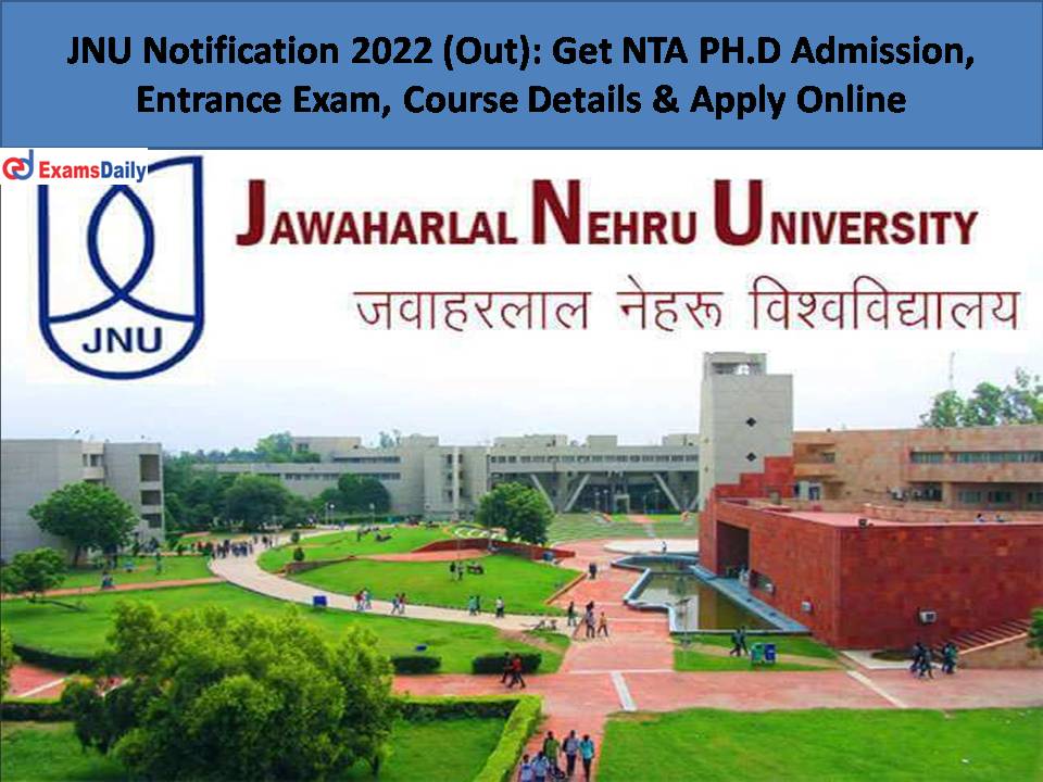 phd admission in jnu 2022