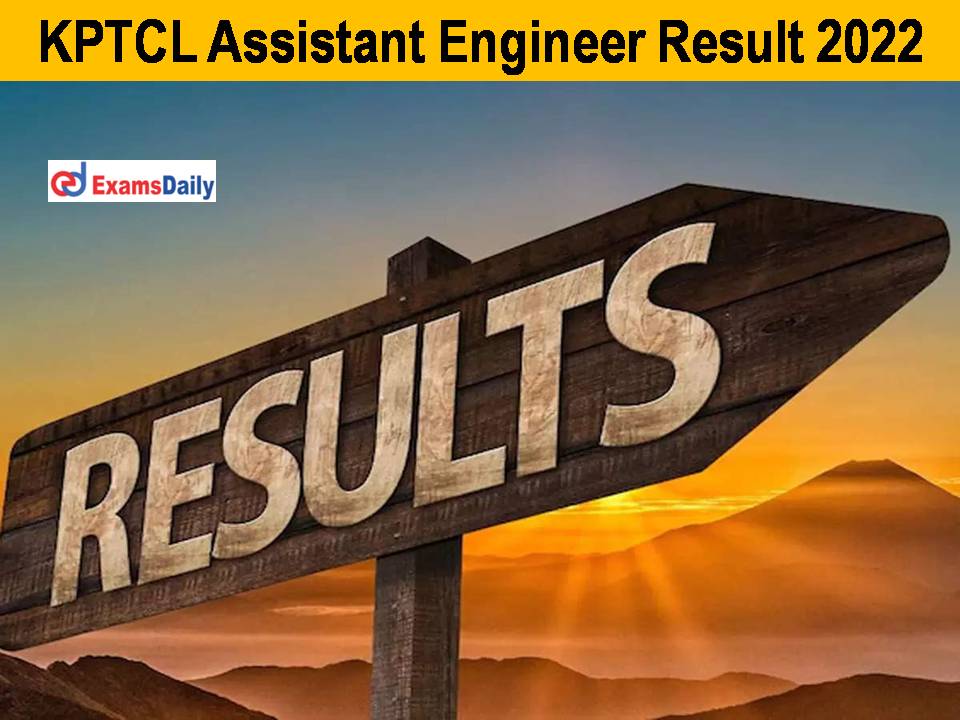 KPTCL Assistant Engineer Result 2022