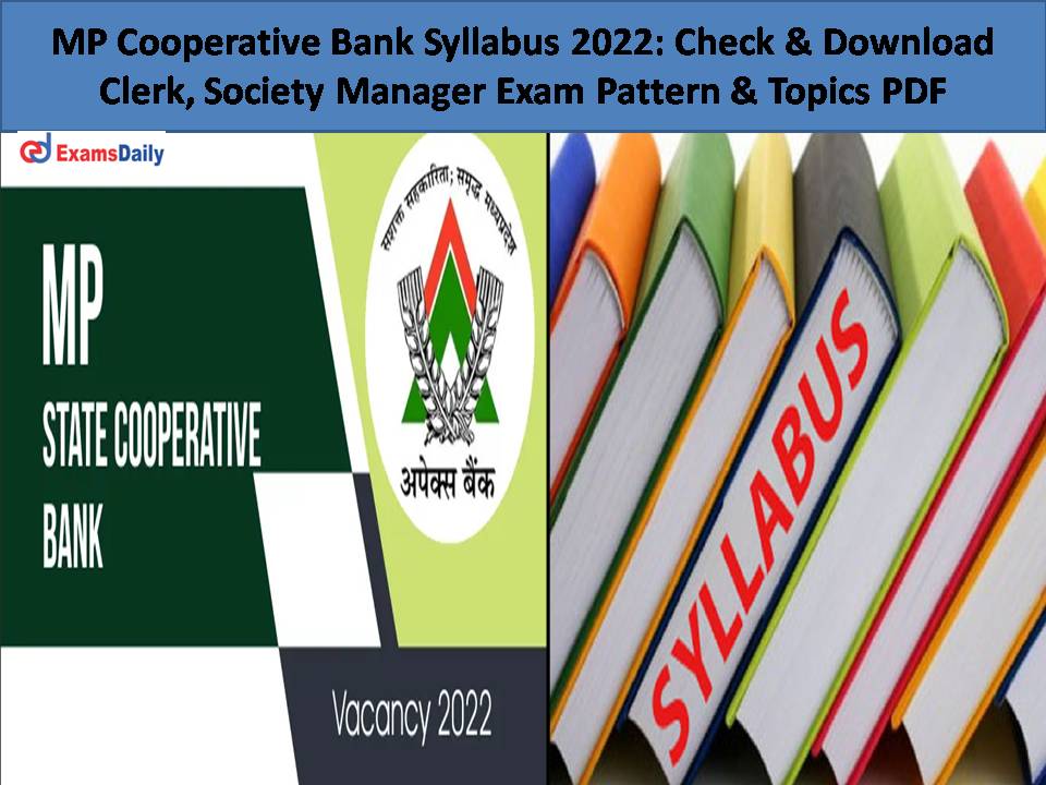 MP Cooperative Bank Syllabus 2022