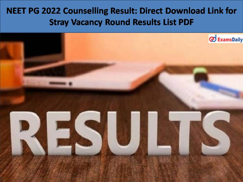 NEET PG 2022 Counselling Result