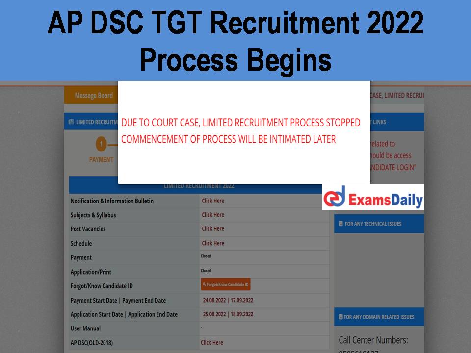 AP DSC TGT Recruitment 2022 Process Begins