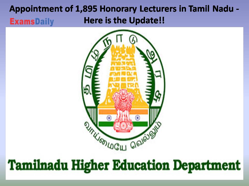 Appointment of 1,895 Honorary Lecturers in Tamil Nadu
