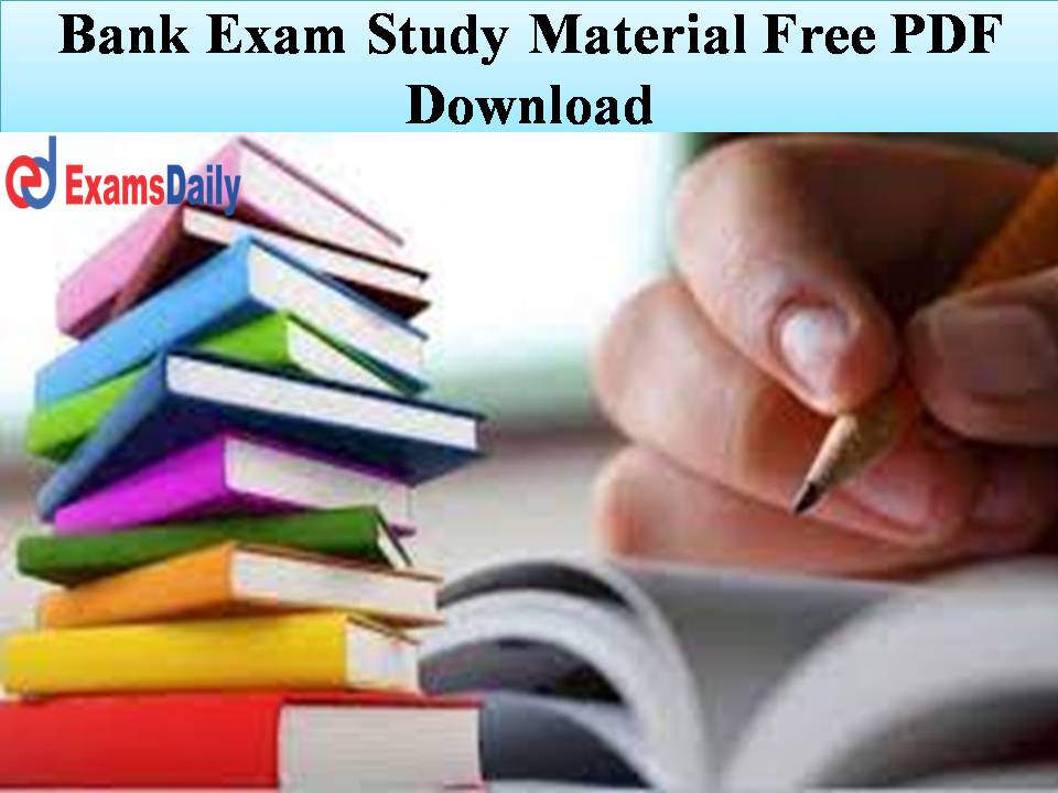 Bank Exam Study Material Free PDF Download