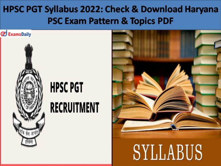 Haryana Hpsc Pgt Syllabus Check New Syllabus And Exam Pattern Hot Sex Picture