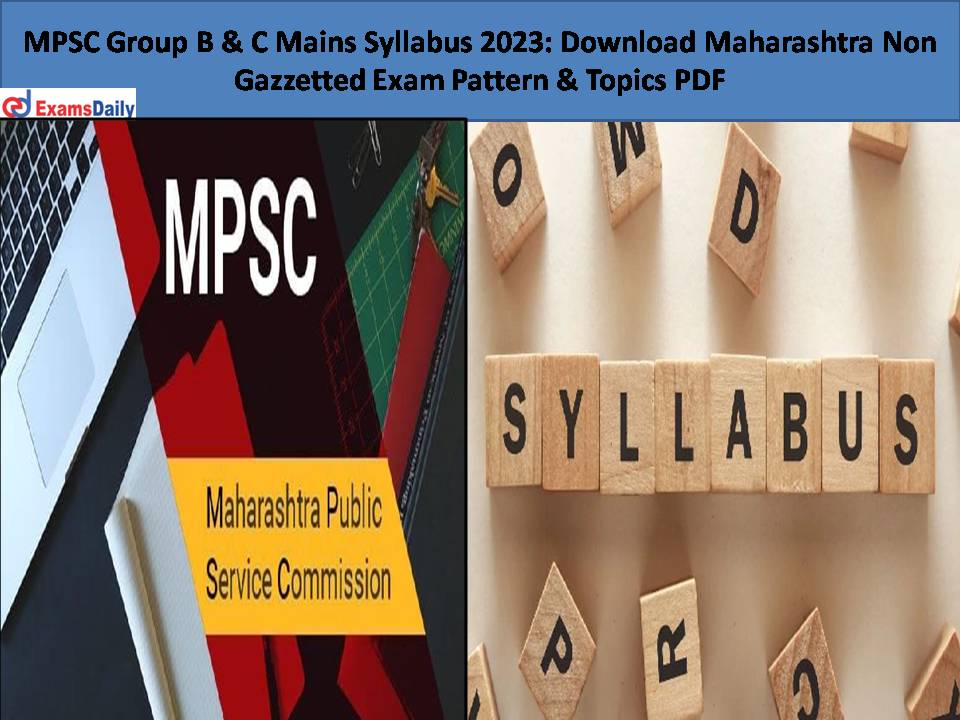MPSC Group B & C Mains Syllabus 2023