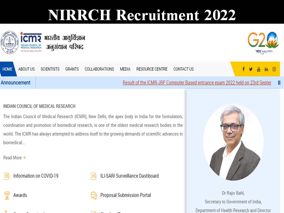 NIRRCH Recruitment 2022