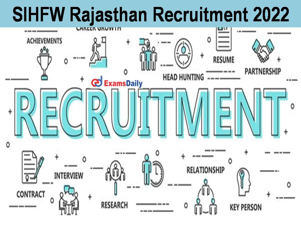 SIHFW Rajasthan Recruitment 2022
