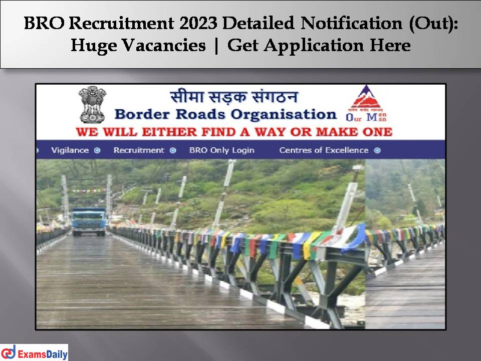BRO Recruitment 2023 Detailed Notification (Out)