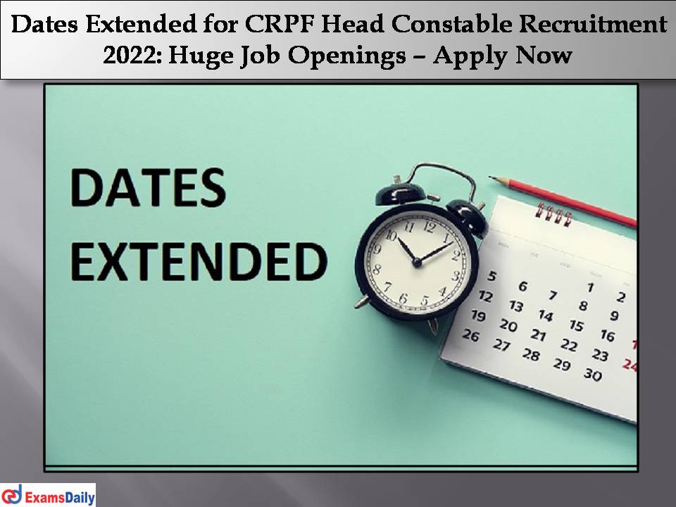 CRPF Head Constable Recruitment 2022.
