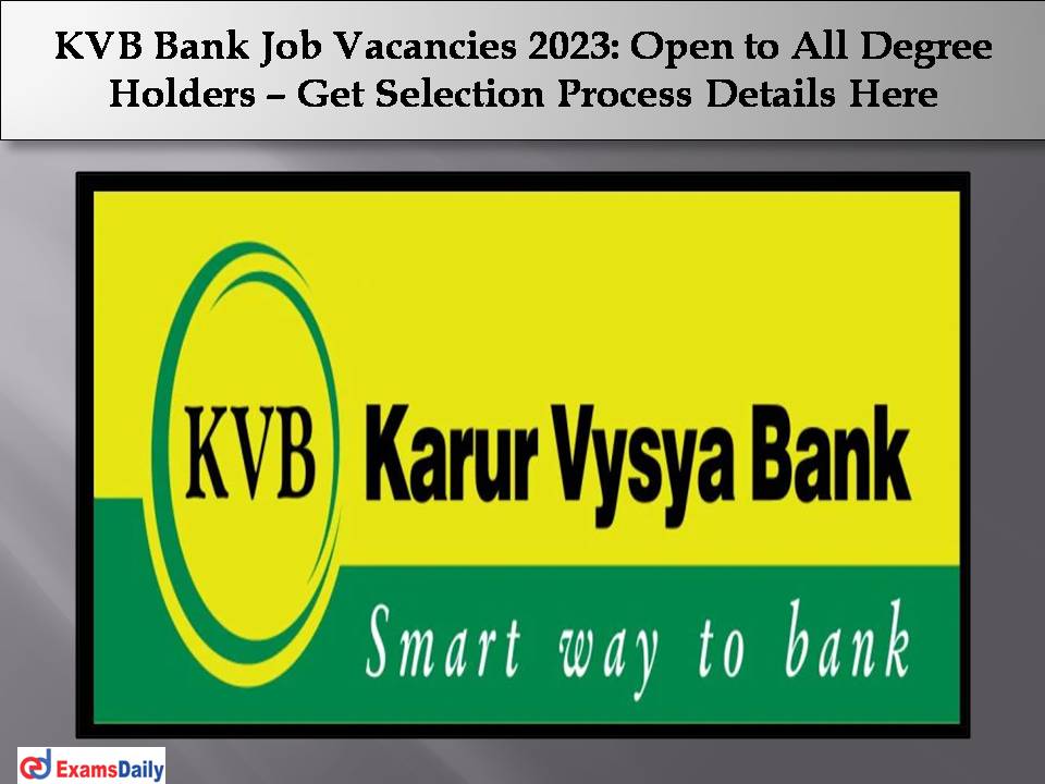 KVB Bank Job Vacancies 2023