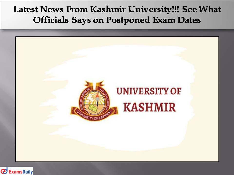 Latest News From Kashmir University
